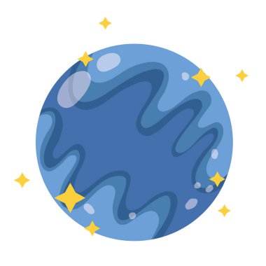 Gezegen civa uzay galaksisi astronomisi çizgi film stilinde