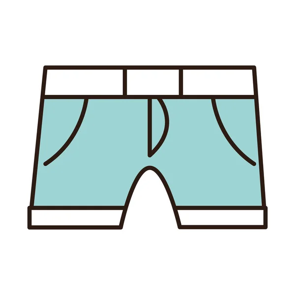 Shorts avec sangle ligne de vêtements masculins et icône de remplissage — Image vectorielle