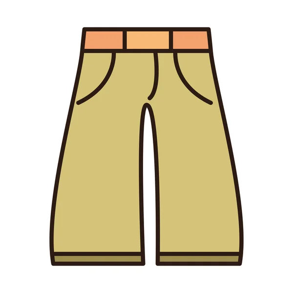 Штани з ремінцем чоловічої лінії одягу і значок заповнення — стоковий вектор