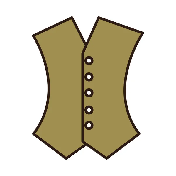 Линия мужской одежды с аксессуарами для жилетов и иконка — стоковый вектор