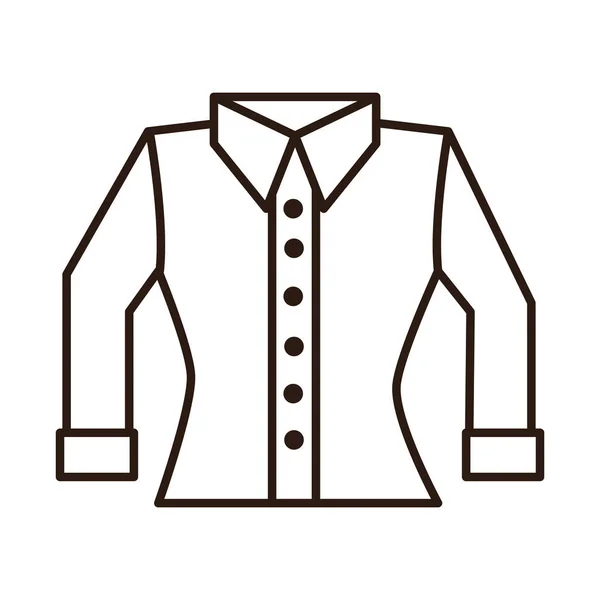 Blouse vrouwen kleding lijn pictogram witte achtergrond — Stockvector