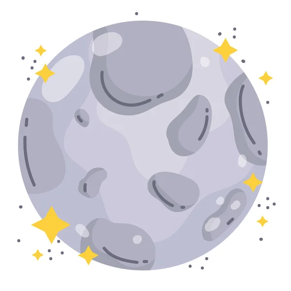 Espace lune galaxie astronomie dans le style de dessin animé — Image vectorielle