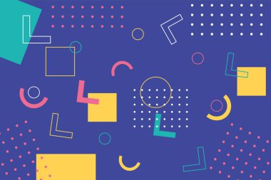 figürlü geometrik dekorasyon Memphis 80 'lerin stili soyut arkaplan