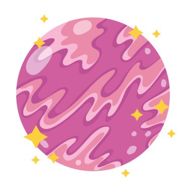 Venüs uzay galaksisi astronomisi çizgi film stilinde