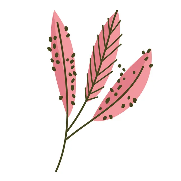 Branche nature feuilles feuillage icône sur fond blanc — Image vectorielle