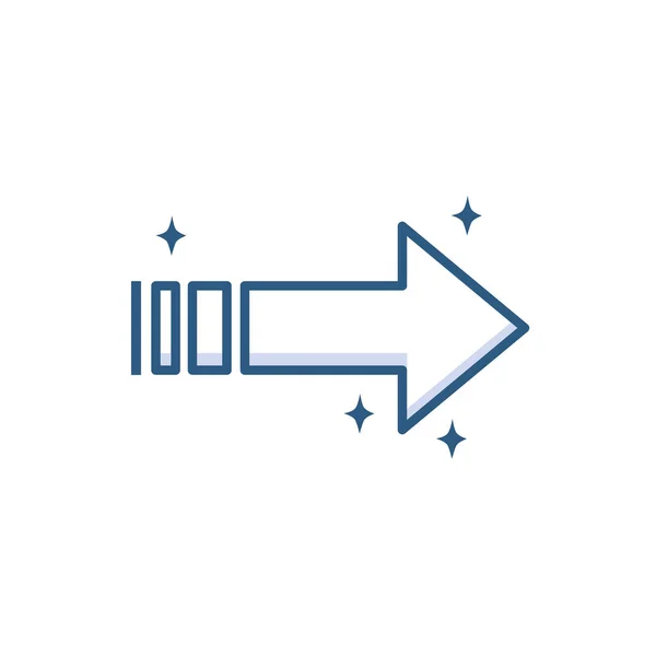 Nyíl útmutató irány hely vonal stílus ikon — Stock Vector