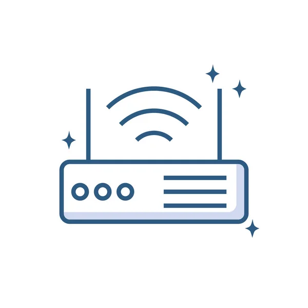 Router signal device technology object line style icon — Stock Vector