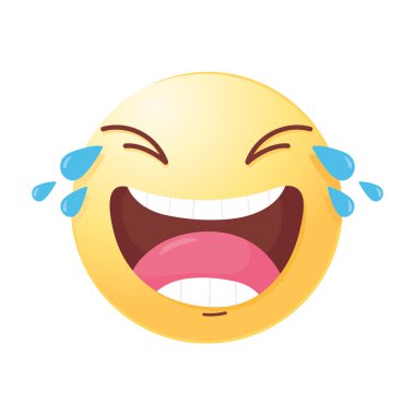 Sosyal medya emojisi ağlıyor ve gülüyor