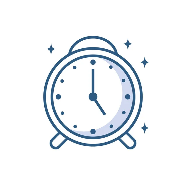 Despertador relógio tempo dispositivo linha estilo ícone —  Vetores de Stock