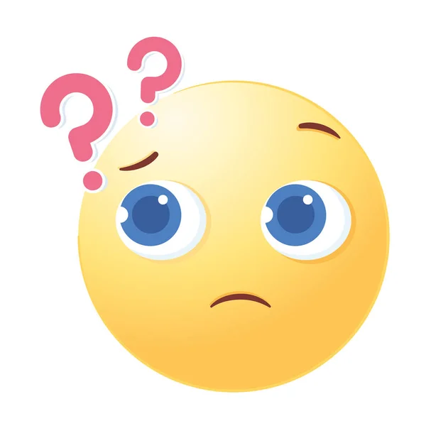 Social media emoji with question marks — Stock Vector