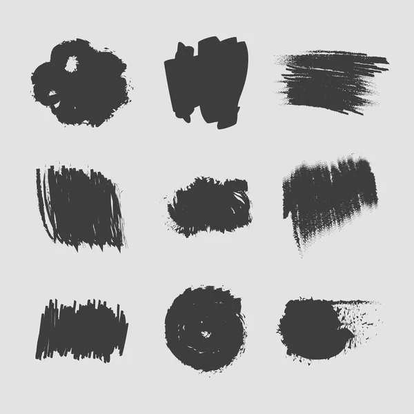 Firka festék ecset fekete kép készlet — Stock Vector
