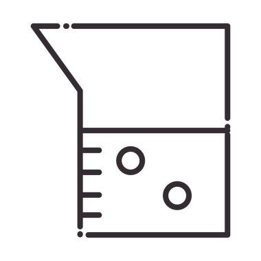 Biyoloji kimya şişesi bilim elementi çizgi simgesi biçimini ölçer