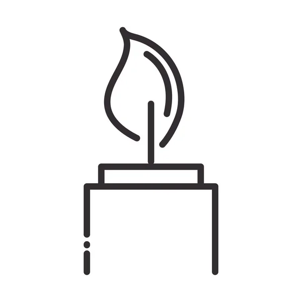 Burning candle flame element line icon style — стоковый вектор