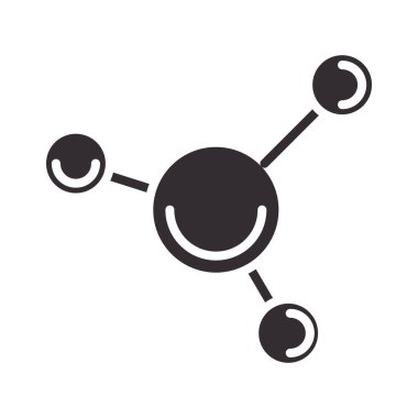 Biyoloji moleküler yapı bilim elemanı silueti simge biçimi