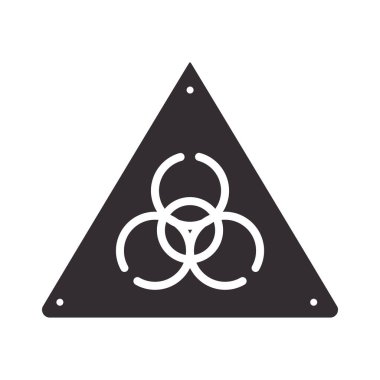 Biyoloji bilimi tehlike işareti element siluet simgesi biçimi