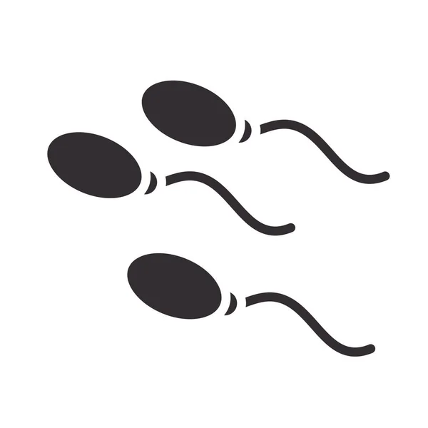 Biologie sperma wetenschap element silhouet pictogram stijl — Stockvector