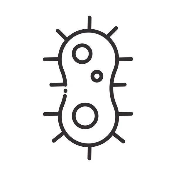 Biologie bacteriën wetenschap element lijn pictogram stijl — Stockvector