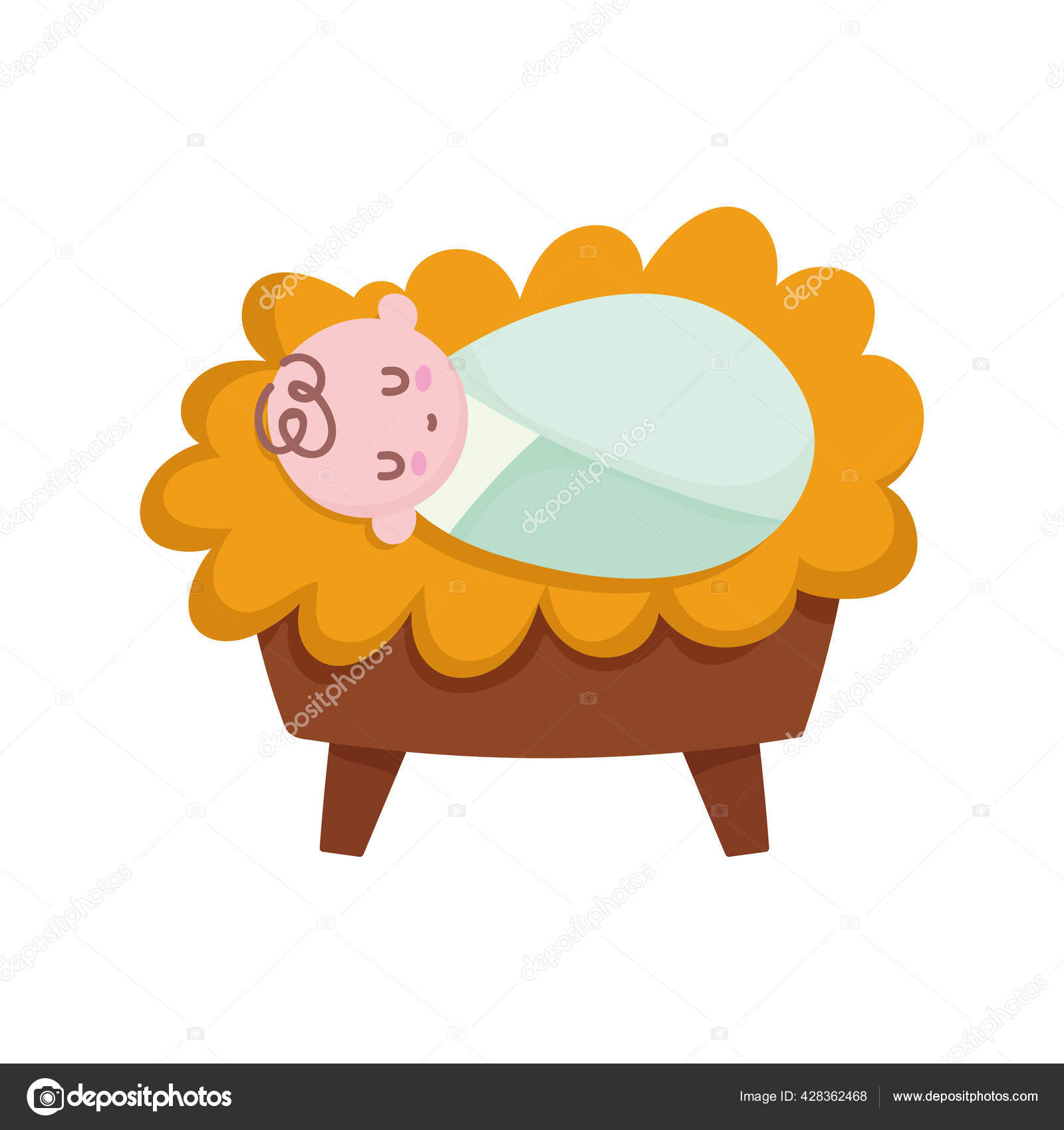 pics Baby Jesus In A Manger Cartoon depositphotos