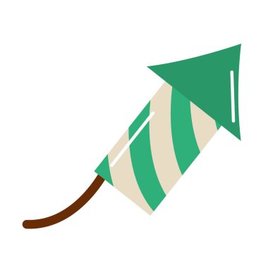 Havai fişek kutlaması çizgi film düz simgesi