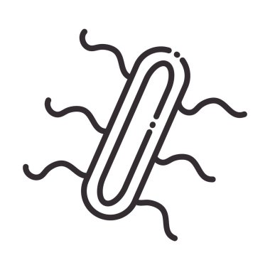 Biyoloji bakterisi araştırma elementi çizgisi simge biçimi