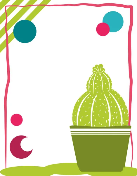 Doniczkowy kaktusowy wzór karty okolicznościowej — Wektor stockowy