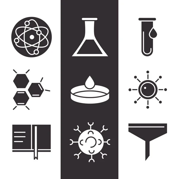 Biologia nauka element linia ikony zestaw styl — Wektor stockowy