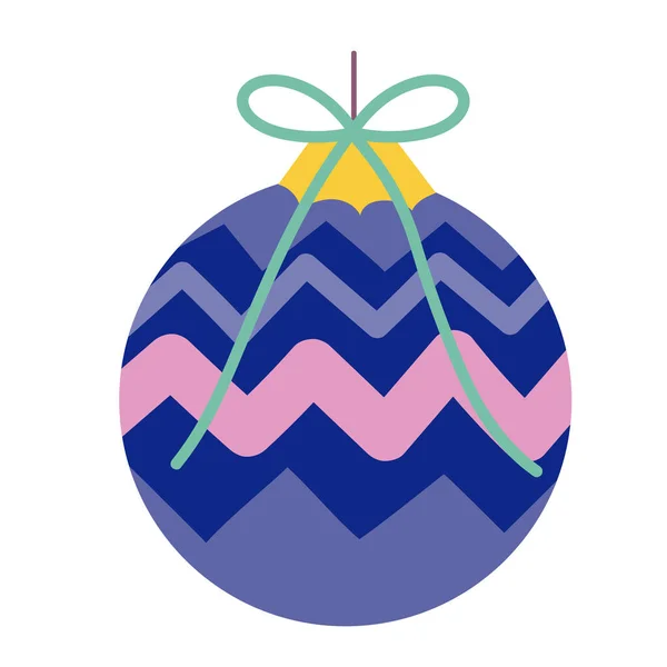 Merry christmas purple ball decoration celebration icon design — Stock Vector