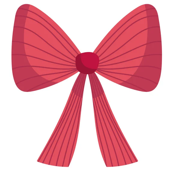 메리 크리스마스붉은 선물 활 장식 기념 아이콘 디자인 — 스톡 벡터