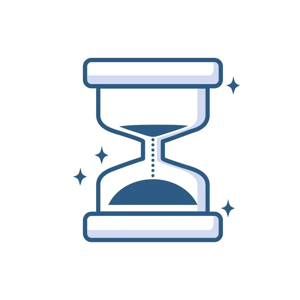 Relógio sandglass ícone de estilo de linha de tempo — Vetor de Stock