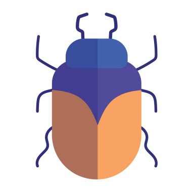 Çizgi film simgesinde böcek hayvanı düz beyaz arkaplan