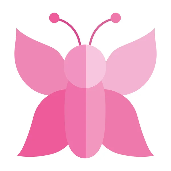 Animal de inseto borboleta rosa em desenho animado estilo ícone plana —  Vetores de Stock