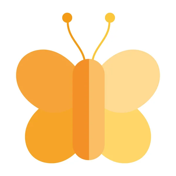 Gul fjäril insekt djur i tecknad platt ikon stil — Stock vektor