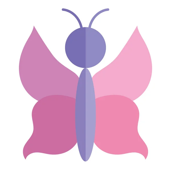 Borboleta inseto animal fauna desenho animado ícone plano estilo — Vetor de Stock