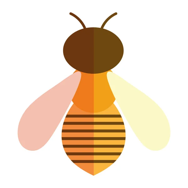 Bee insect animal in cartoon flat icon style — Stock Vector