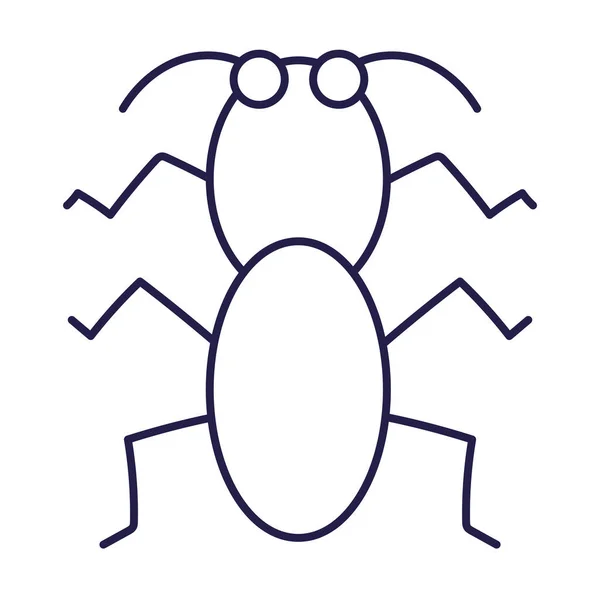 Cricket insect dier in cartoon lijn pictogram stijl — Stockvector