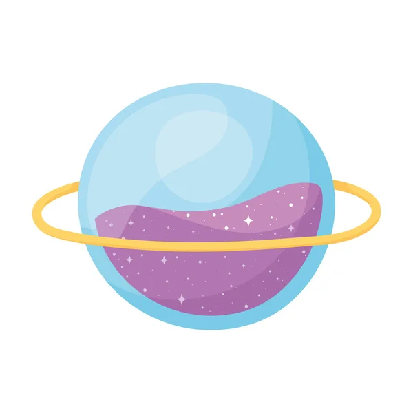 Planet space galaxy astronomy in cartoon style — Stock Vector