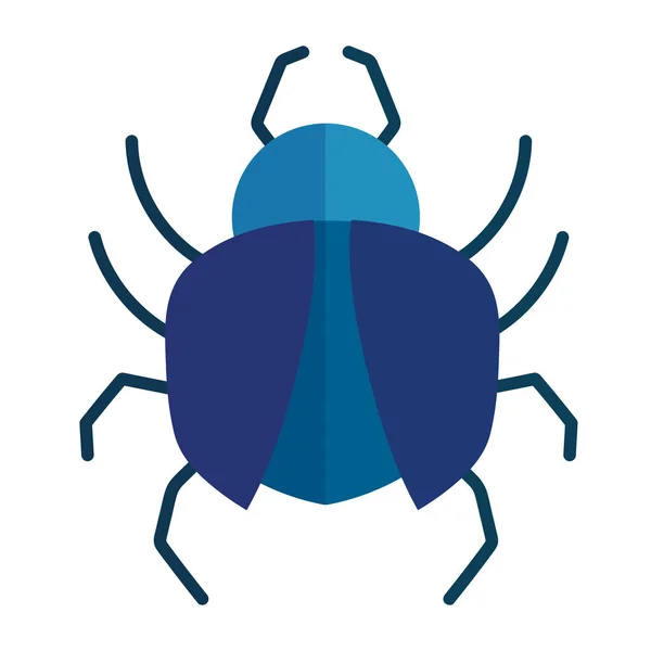 Kék rovar állat rajzfilm lapos ikon stílus — Stock Vector