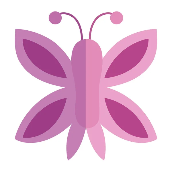 Ροζ πεταλούδα έντομο ζώο σε καρτούν επίπεδη εικονίδιο στυλ — Διανυσματικό Αρχείο