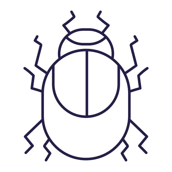 Insecto naturaleza animal en línea de dibujos animados icono de estilo — Archivo Imágenes Vectoriales