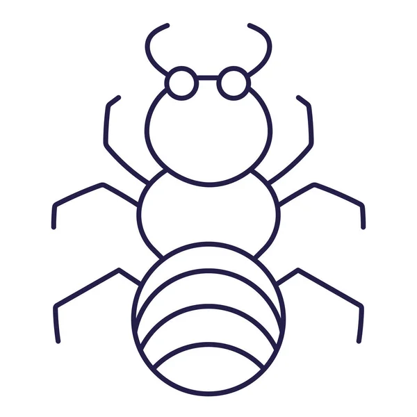 Animal fourmi insecte dans le style icône de ligne de dessin animé — Image vectorielle