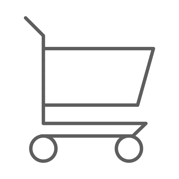 細い線画でショッピングカートのコマース絵文字 — ストックベクタ