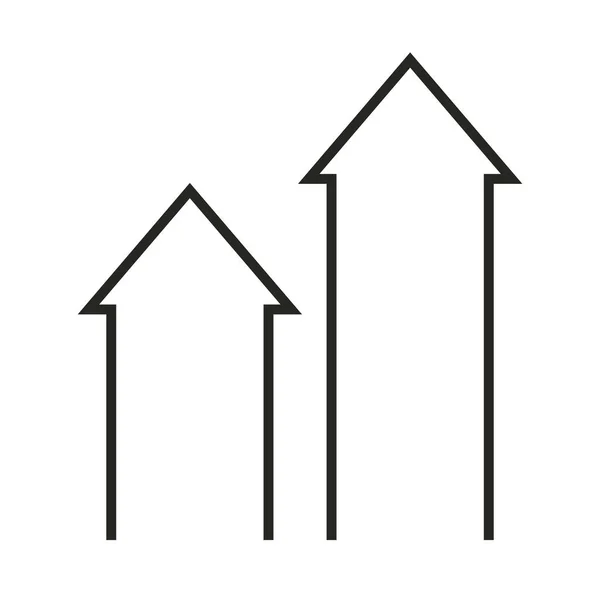 Marketing numérique cultivé flèche icône de la ligne de succès — Image vectorielle