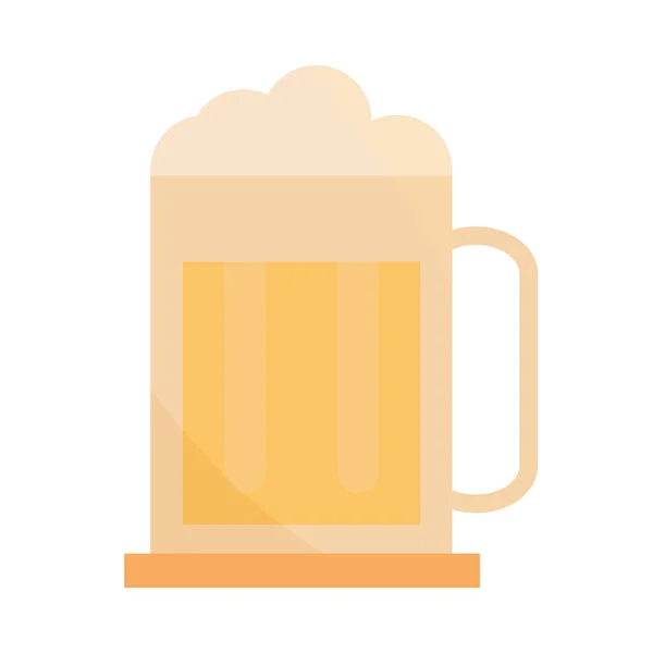 Bira kupası çizgi film düz ikonunda içecek. — Stok Vektör