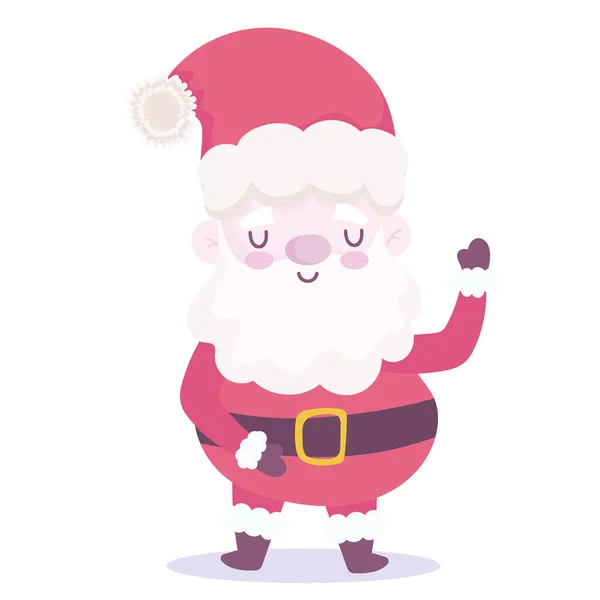 Joyeux noël, mignon santa claus dessin animé icône design — Image vectorielle