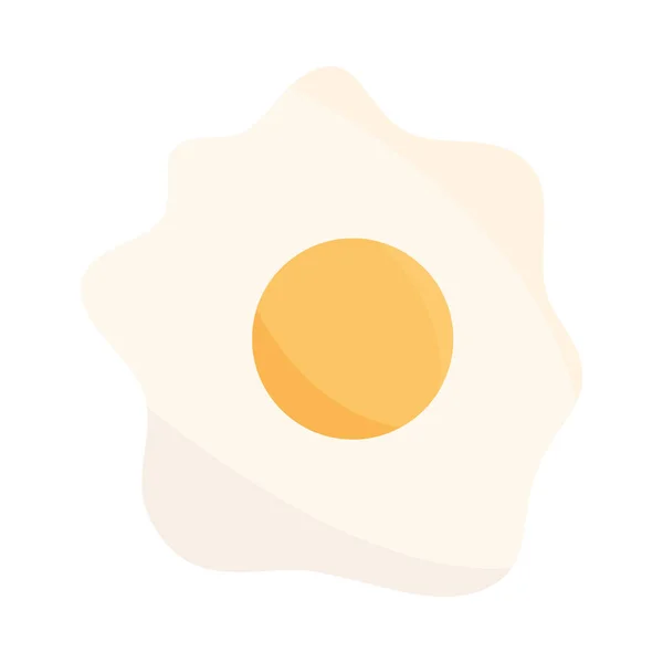 Menú de desayuno de huevo frito en icono plano de dibujos animados — Archivo Imágenes Vectoriales