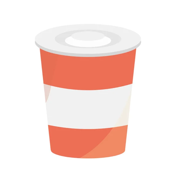 Odnést kávu pohár jídlo v karikatuře ploché ikony — Stockový vektor