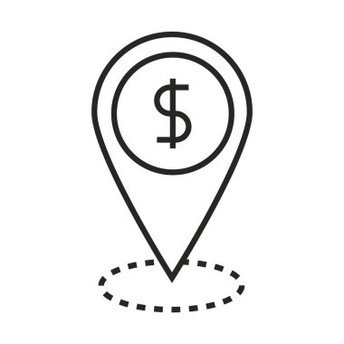 dijital pazarlama para konumu haritası pin satırı simgesi