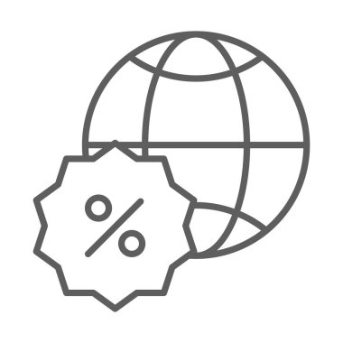 Alışveriş dünyası indirimi ince çizgi tarzında ticaret sunar