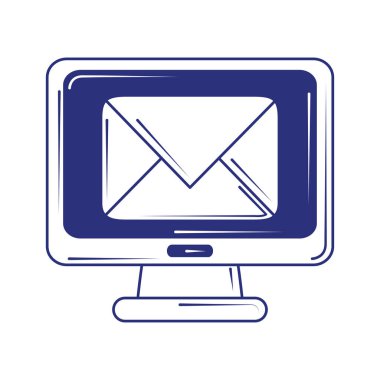 Sosyal medya bilgisayar e- postası pazarlama mavi satır doldurma biçimi