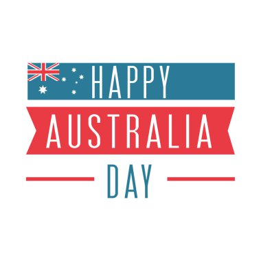 australia day, flag and lettering in banners
